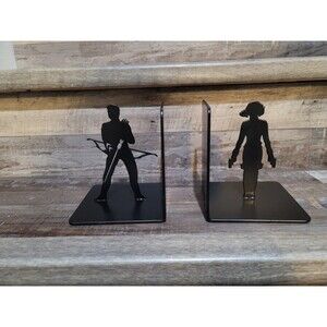 Black Metal Marvel's Black Widow And Hawkeye Lazer Cut Bookends Set Of Two